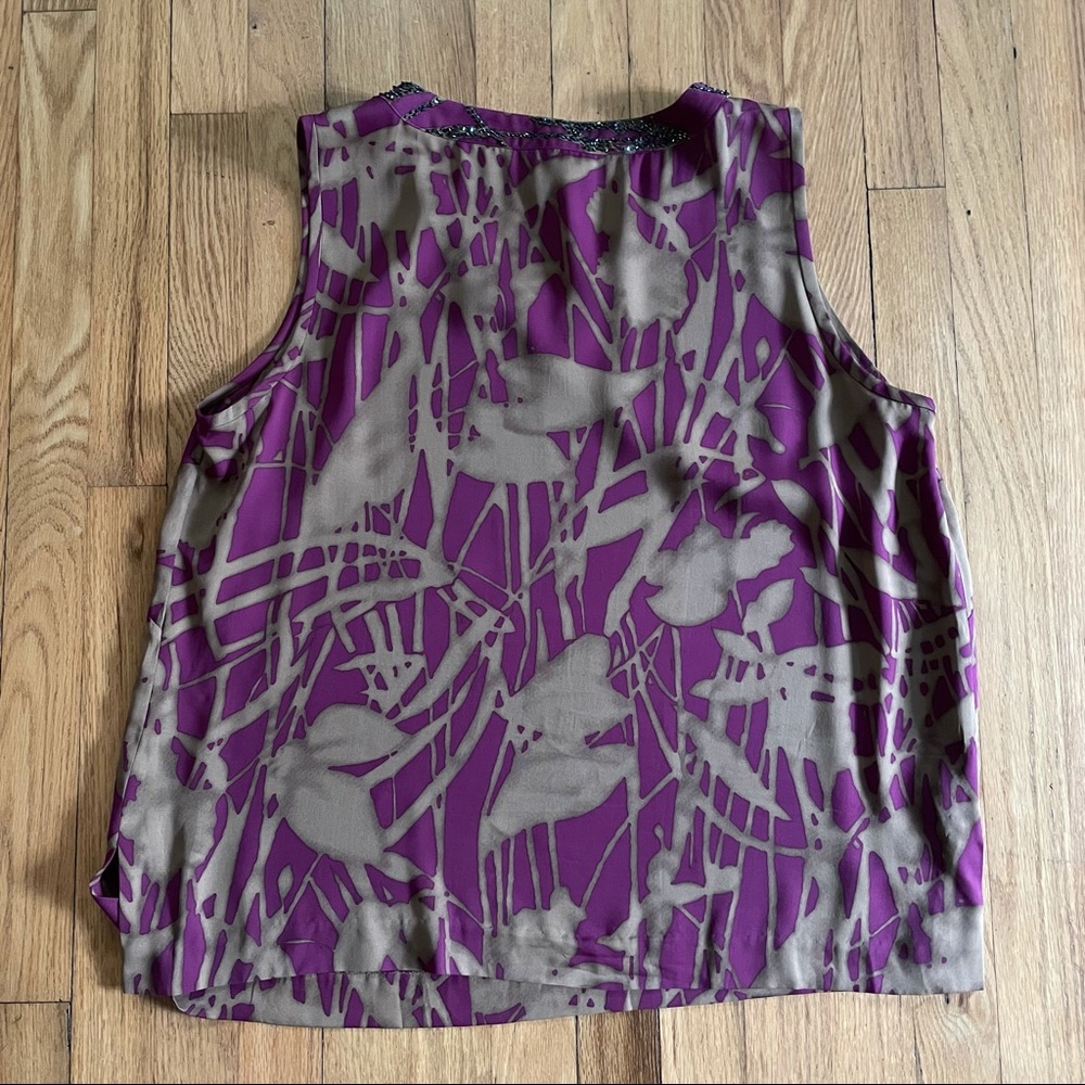 Elana by Tanner 100% Silk Embellished Floral Blouse | Size 14 - Picture 2 of 6